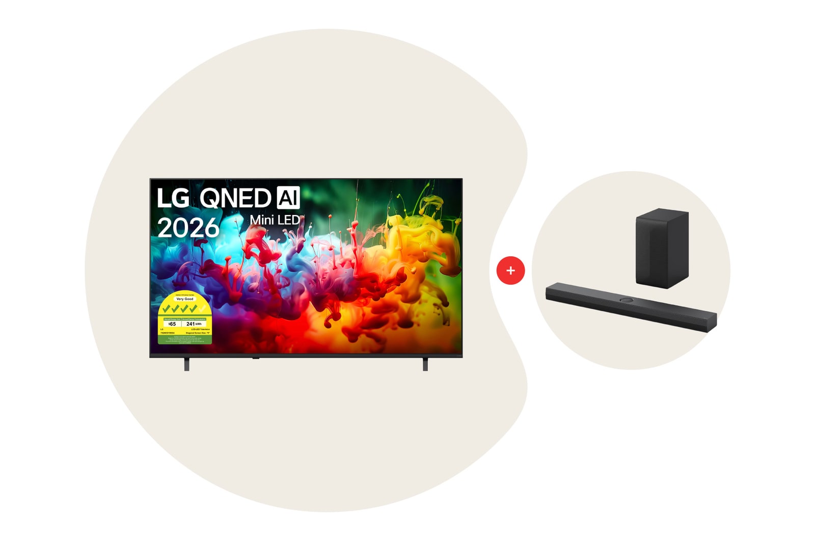 75 inch LG QNED AI QNED70 Mini LED 4K Smart TV Bundle with