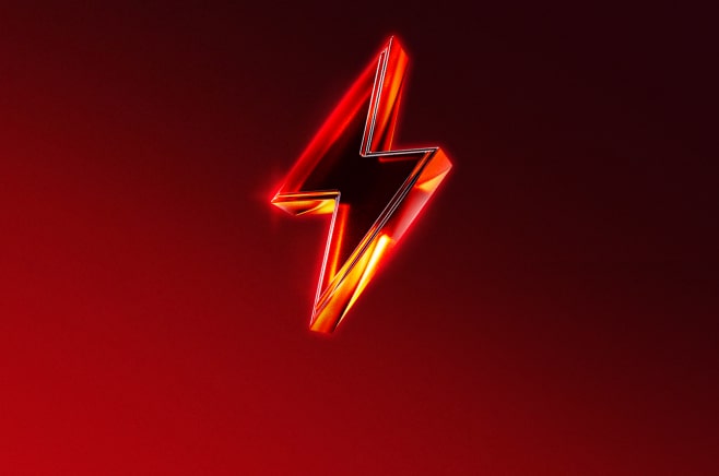 Weekly Flash Sale banner with a red and black 3D lightning bolt icon on a dark red background.