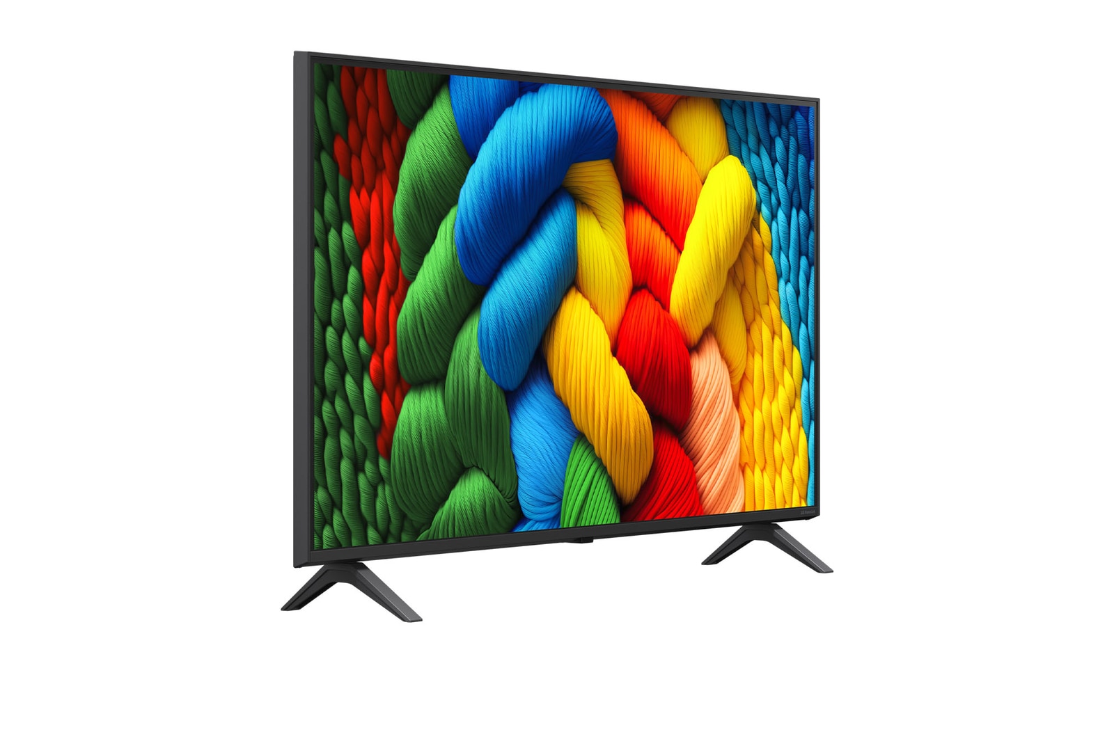 Slightly-angled right-facing side view of LG NanoCell NANO80 TV.