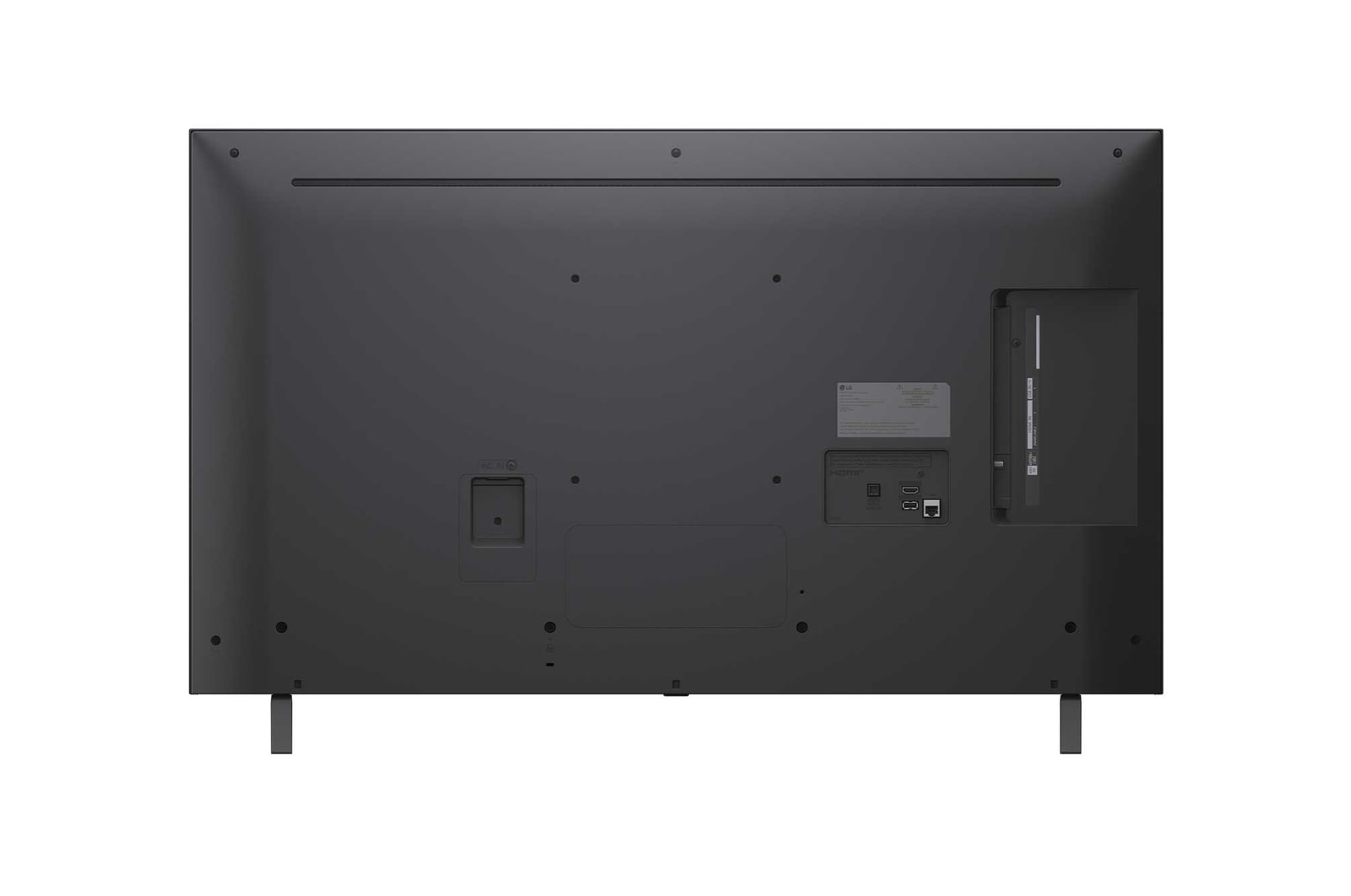 Rear view of LG NanoCell NANO80 TV.