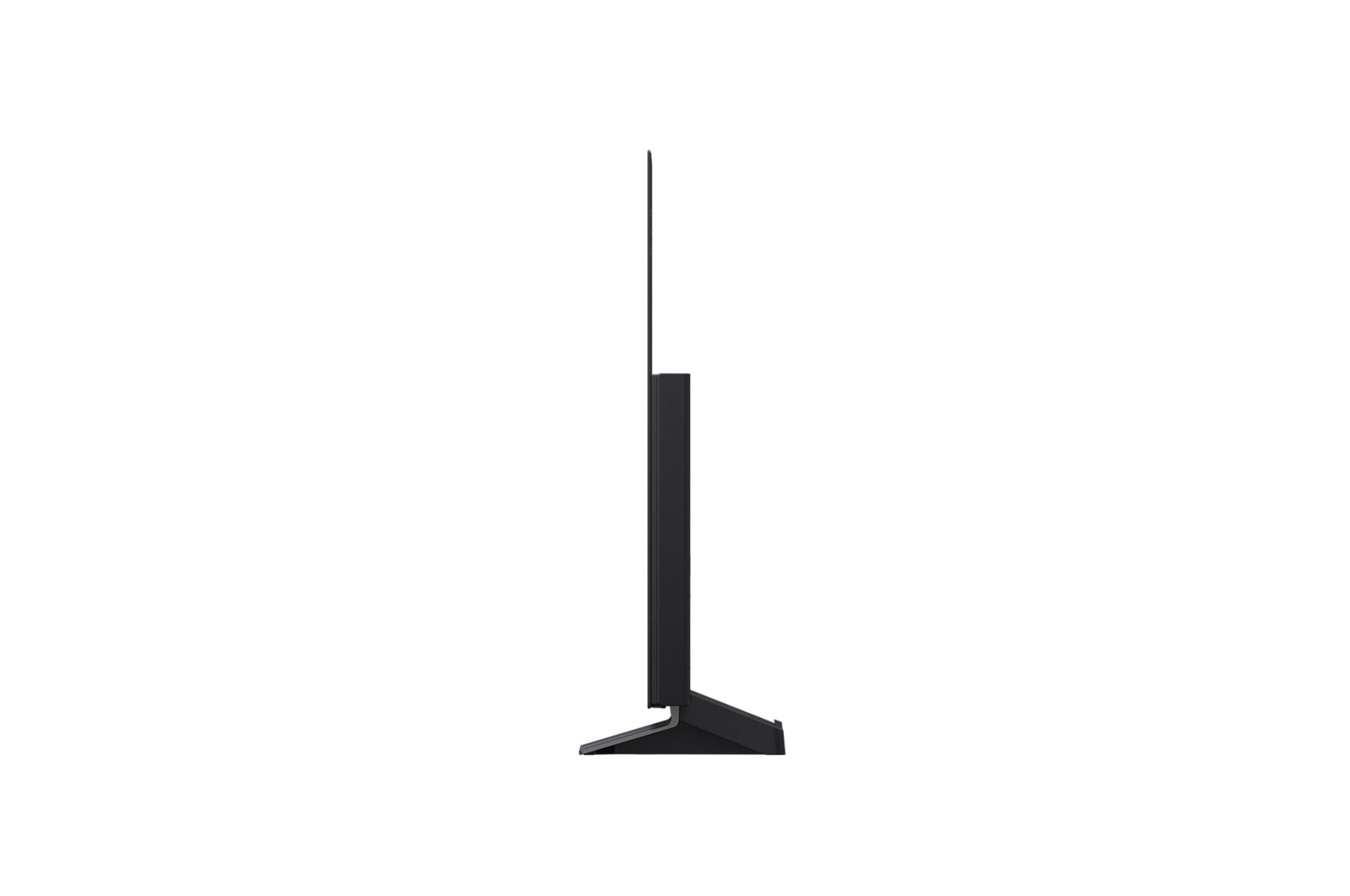 Front view and side view of LG OLED evo AI C5 4K Smart TV showing its length, width, height, and depth dimensions.