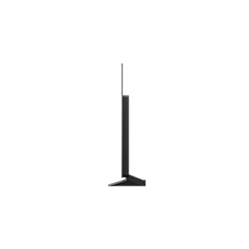 Front view and side view of LG OLED evo AI C5 4K Smart TV showing its length, width, height, and depth dimensions.