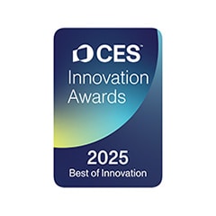 2025 CES Innovation Awards badge with a Best of Innovation citation. 
