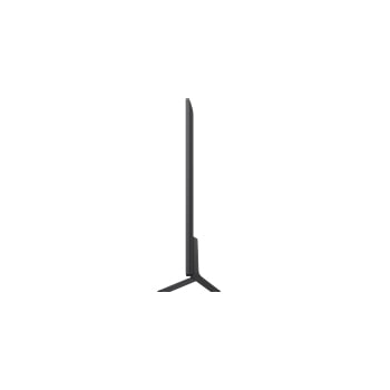 Front view and side view of LG QNED AI QNED80 4K Smart TV showing its length, width, height, and depth dimensions.