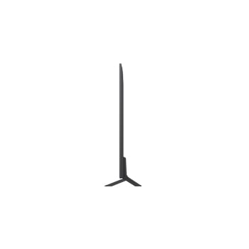 Front view and side view of LG QNED AI QNED80 4K Smart TV showing its length, width, height, and depth dimensions.