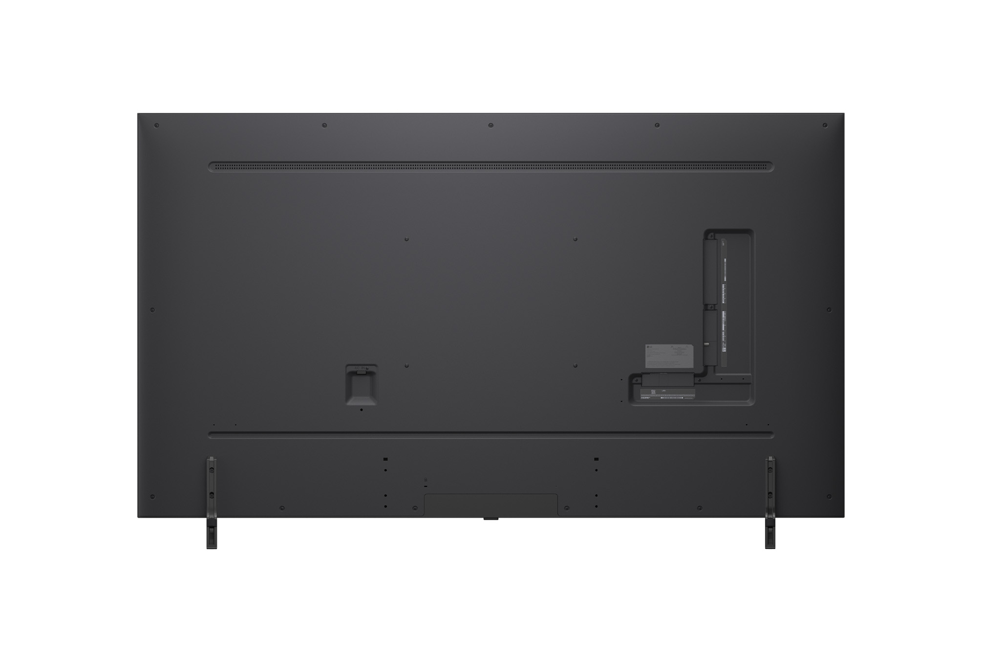 Left-facing side view of LG QNED80 TV 