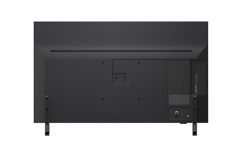 Left-facing side view of LG QNED82 TV 