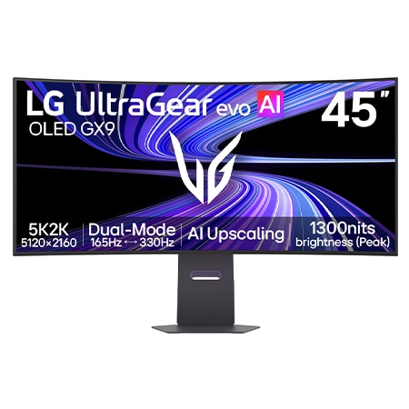45-inch UltraGear evo GX9, World's First AI Upscaling 45