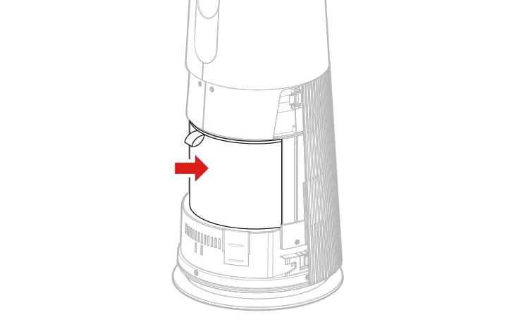 Make sure that the side with the fi lter handle is facing upward