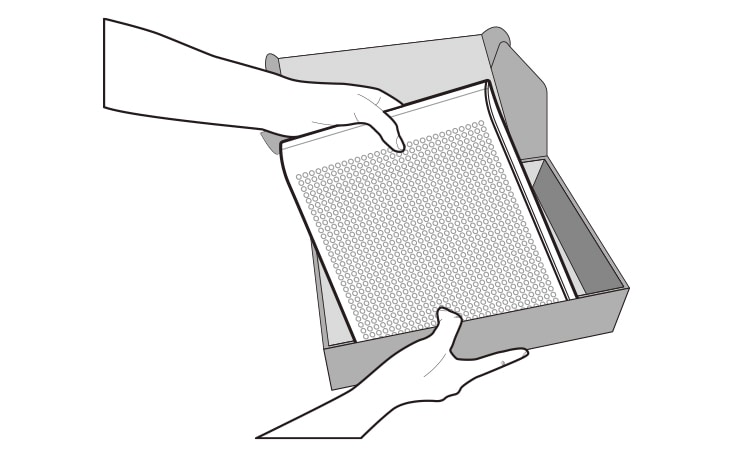 Take out the air purification kit from the box and remove the packaging bag