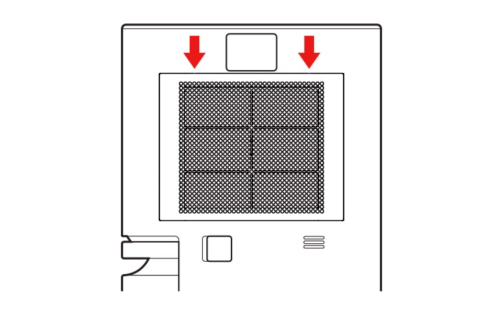 Separate the air purification kit from the product by pressing the top of the air purification kit