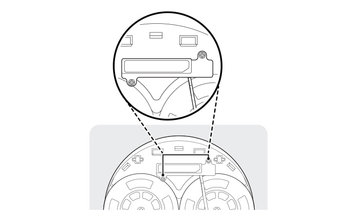 Place a soft cloth on the floor and turn the mopping robot cleaner upside down on the cloth Use a screwdriver to loosen the two screws that secure the battery