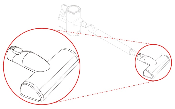 The nozzle is consolidated to the extension pipe of the product.	