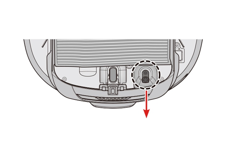 Do not cover the bottom camera sensor by mop To avoid product malfunction only use the ultra microfiber mop provided with the Robot Cleaner To avoid staining floors do not use the ultra microfiber mop to clean when dirt is contaminated with liquids such as coffee or ink To avoid damage to carpets from the Velcro or dirt transfer from the mop do not attempt to clean the carpet while the mop plate or mop is attached Smart Diagnosis feature is not available when the Mop Plate is attached