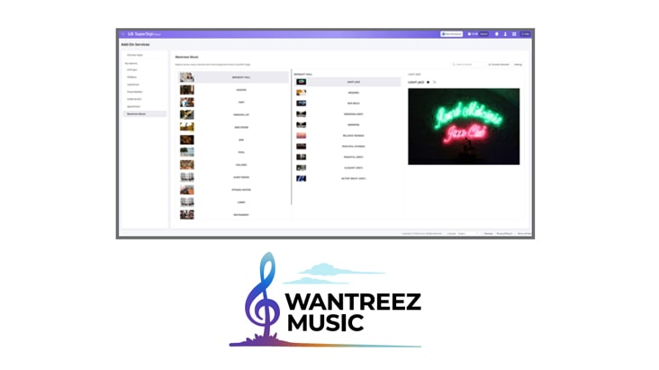 This is an image of the solution interface highlighting WANTREEZ MUSIC content.