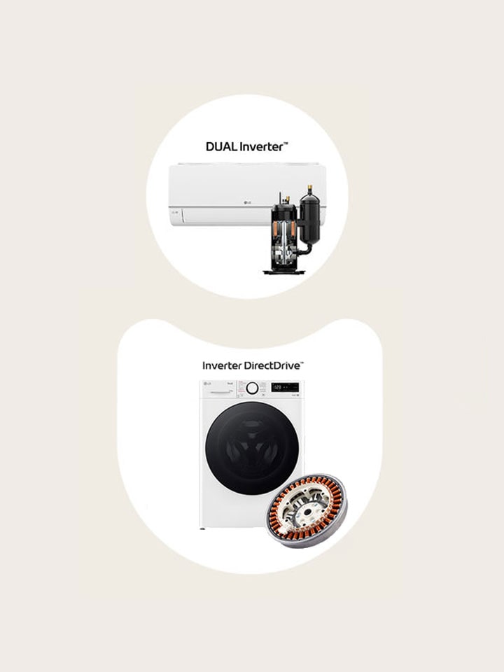 Washing machine, refrigerator, and air conditioner come with each key component.