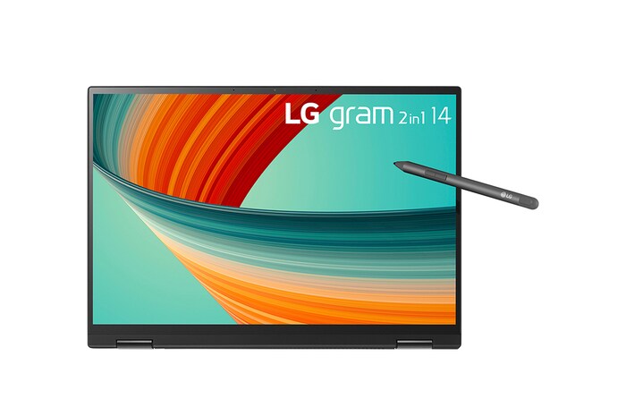 LG gram 2in1 Ultra-Lightweight with 14” 16:10 Anti-glare Display and Intel® Evo 13th Gen. Processors, 14T90R-G.AP75A3