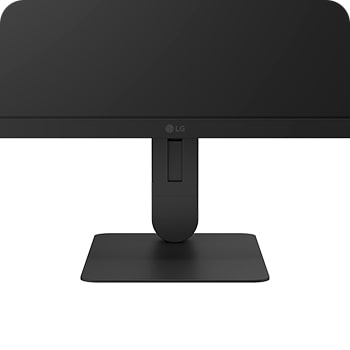 Close-up of LG UltraFine monitor stand showing stable and minimal structure