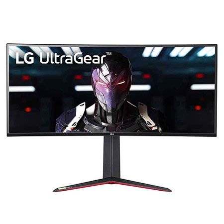 Front view of LG UltraGear™ 34" QHD Nano IPS Gaming Monitor with NVIDIA G-SYNC® Compatible, LG Curved Monitor, 34GN850-B