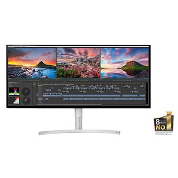 LG UltraWide™ 34'' 5K2K WUHD Nano IPS Monitor with editing software display, front view