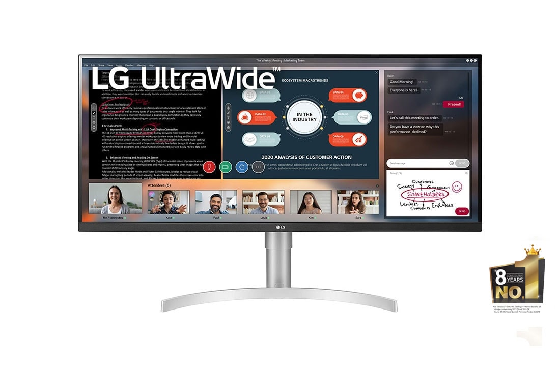 LG UltraWide™ 35" Curved QHD VA Display Monitor, 35WN75C-B