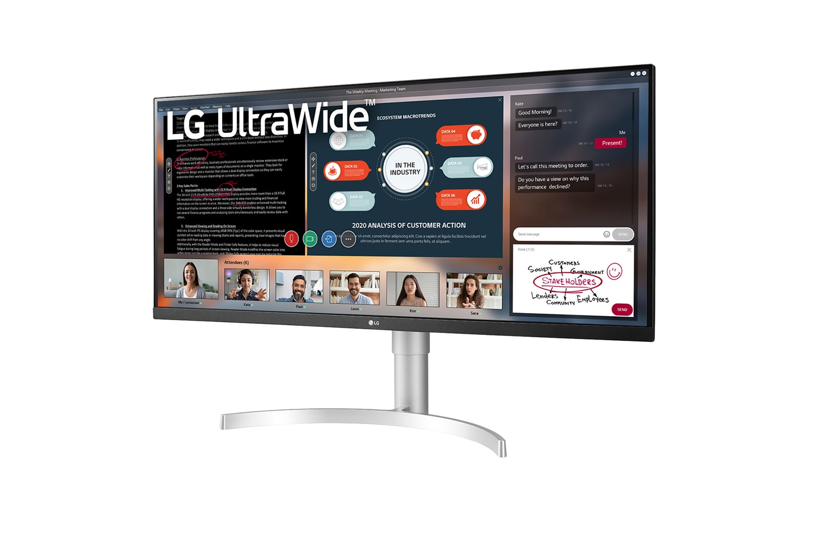 LG UltraWide™ 35" Curved QHD VA Display Monitor, 35WN75C-B