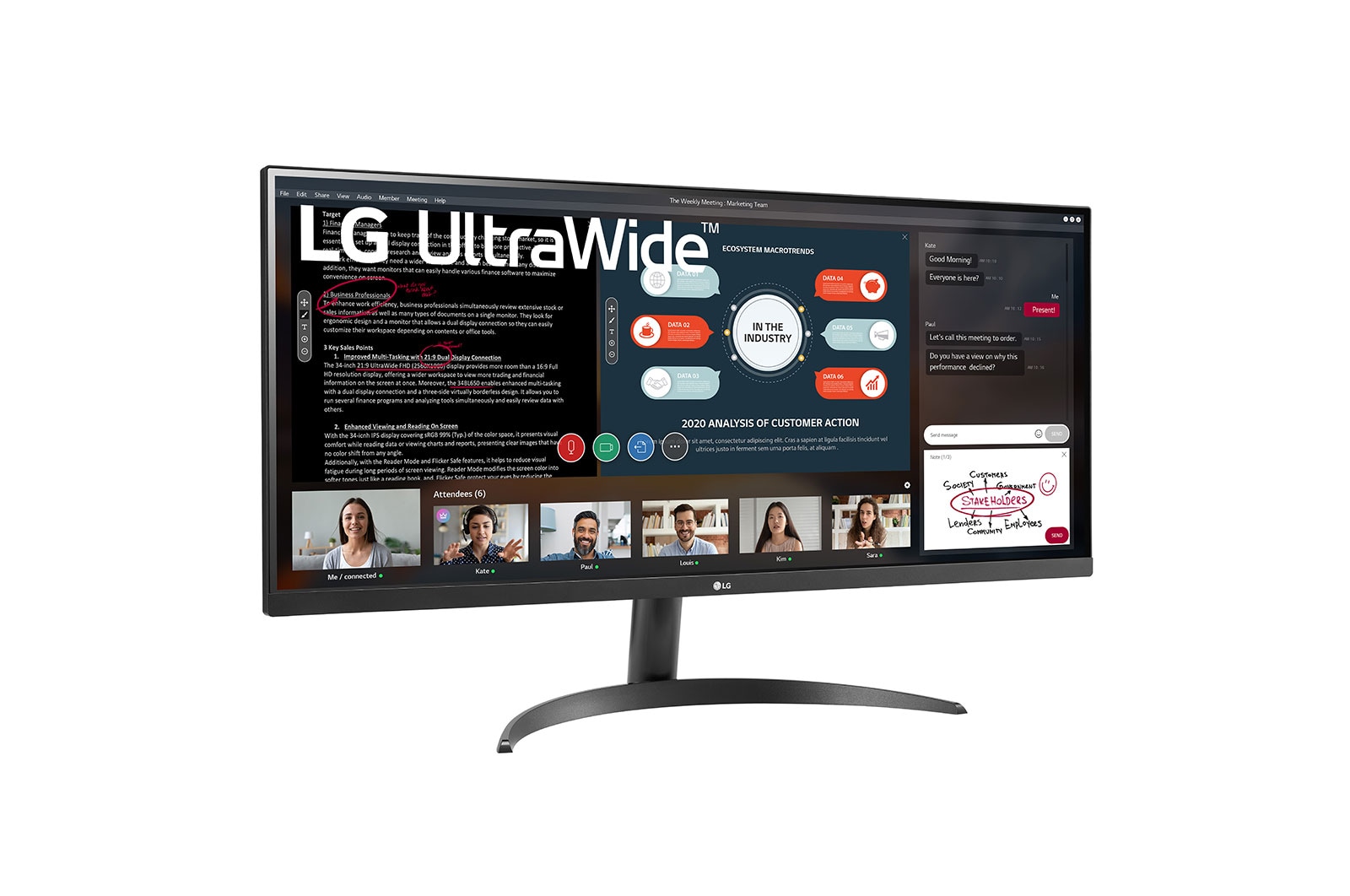 LG UltraWide™ 34" FHD IPS Display Monitor, 34WP500-B