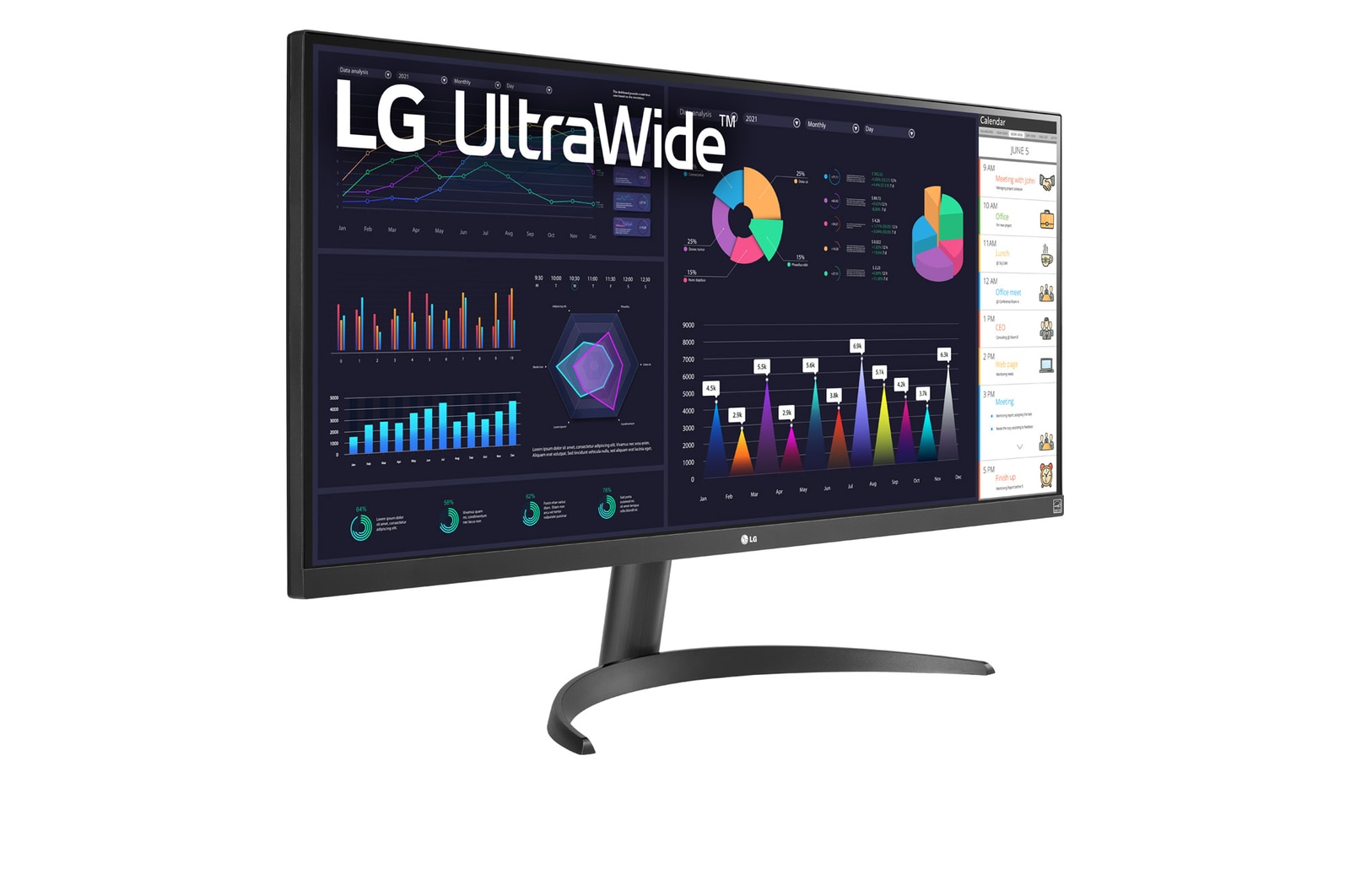 LG UltraWide™ 34" FHD IPS Display Monitor, 34WQ500-B