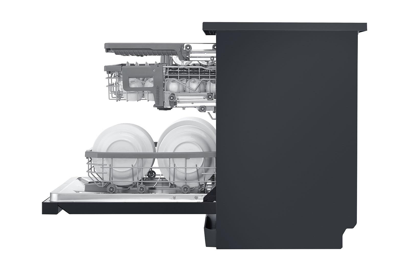 LG THINQ™ Top Control Dishwasher QuadWash® & True Steam®, in black, DFB227HM