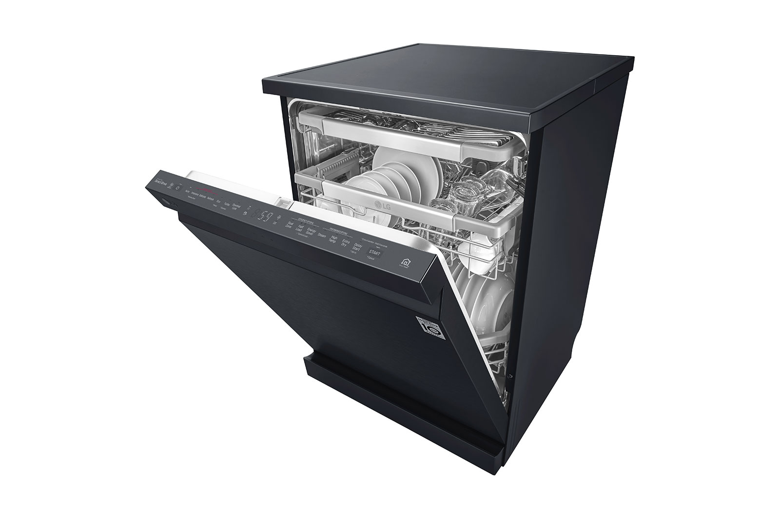 LG THINQ™ Top Control Dishwasher QuadWash® & True Steam®, in black, DFB227HM