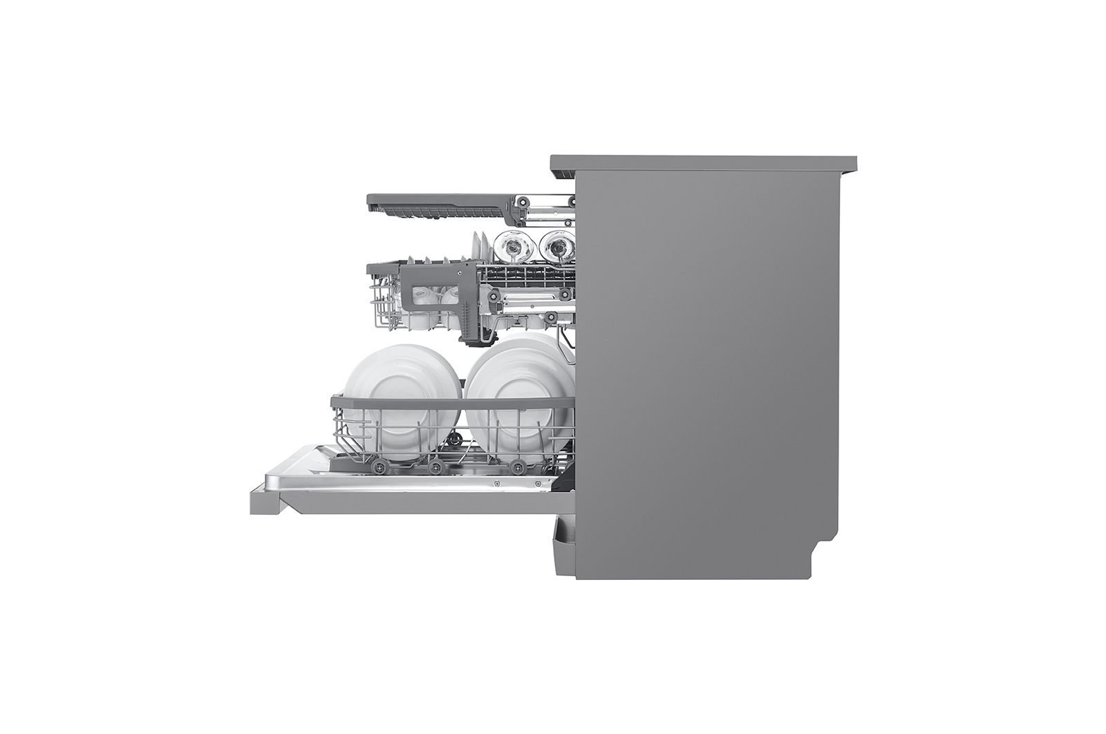 LG THINQ™ Top Control Dishwasher QuadWash® & True Steam®, in silver, DFB325HS