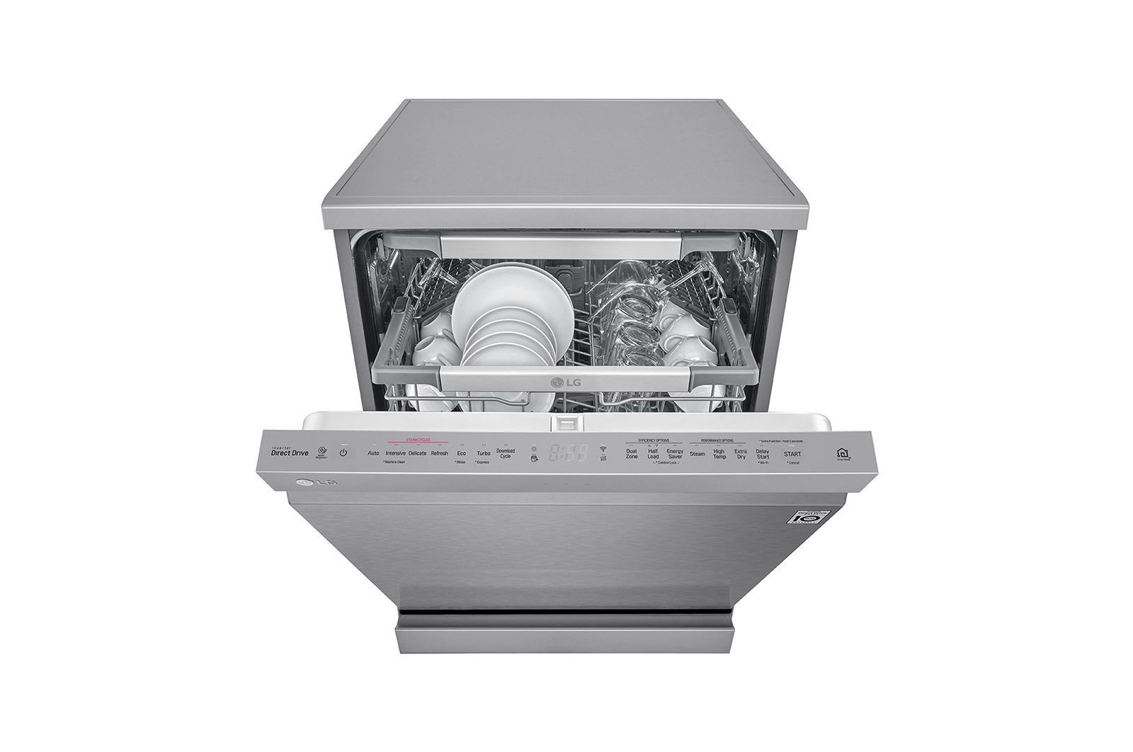 LG THINQ™ Top Control Dishwasher QuadWash® & True Steam®, in silver, DFB325HS