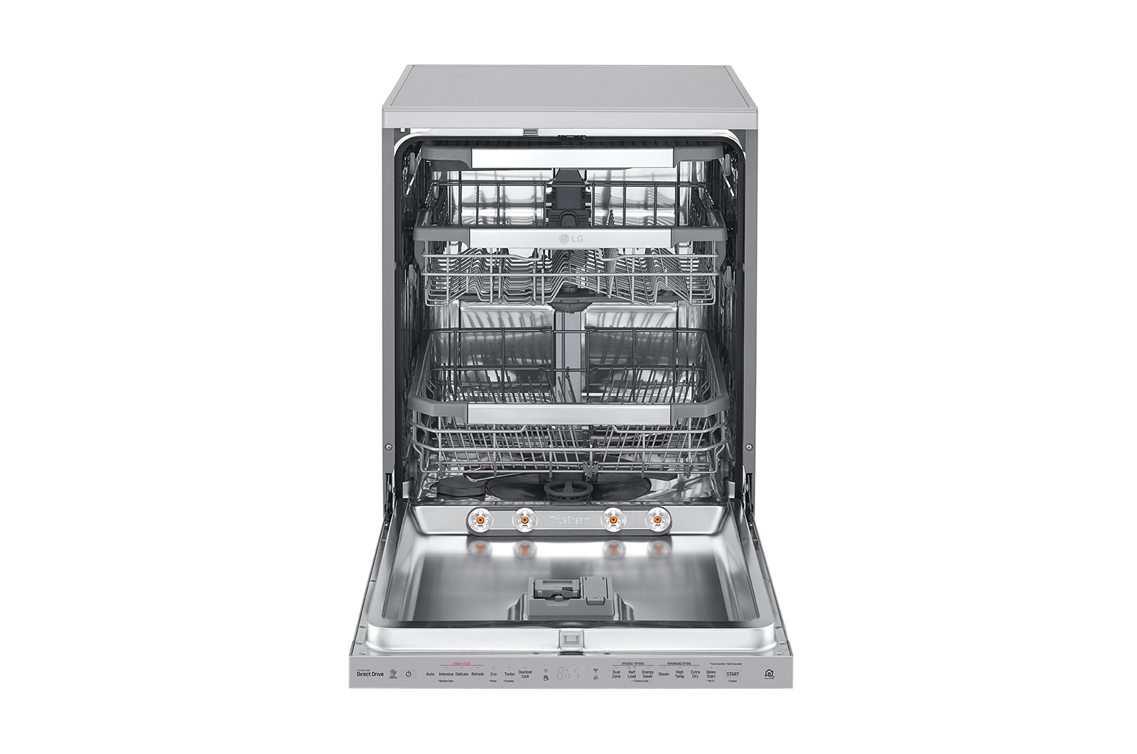 LG THINQ™ Top Control Dishwasher QuadWash® & True Steam®, in silver, DFB325HS