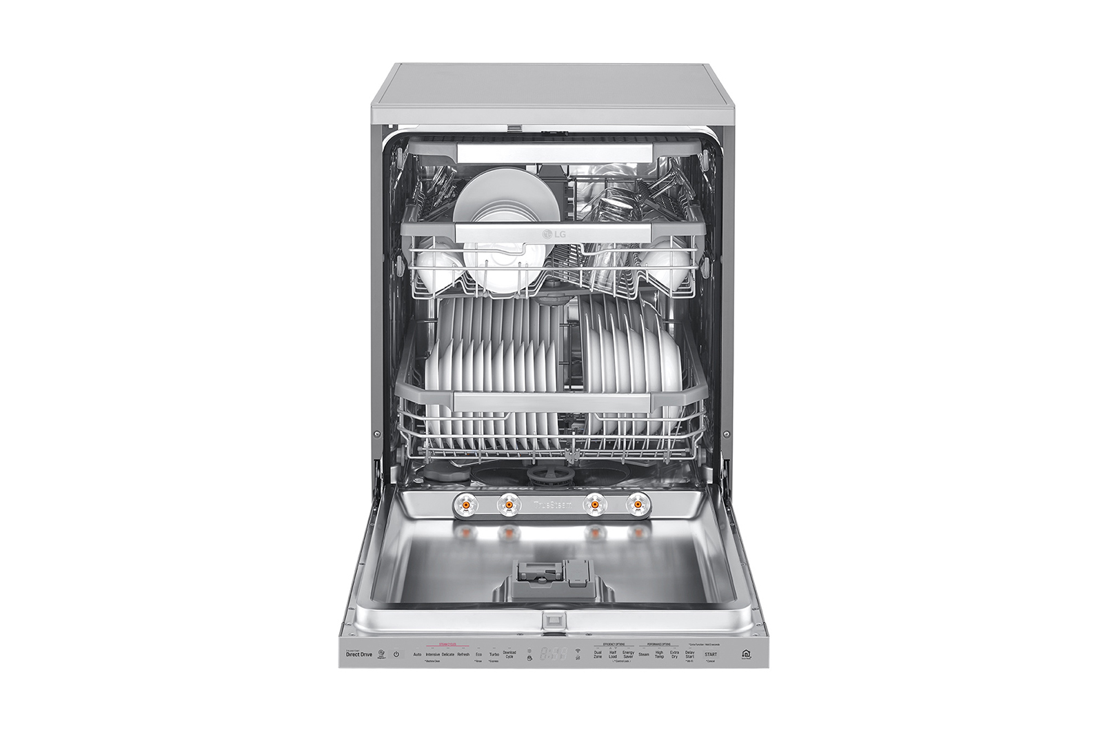 LG THINQ™ Top Control Dishwasher QuadWash® & True Steam®, in silver, DFB325HS