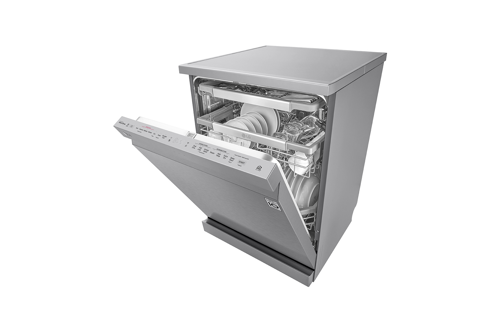 LG THINQ™ Top Control Dishwasher QuadWash® & True Steam®, in silver, DFB325HS