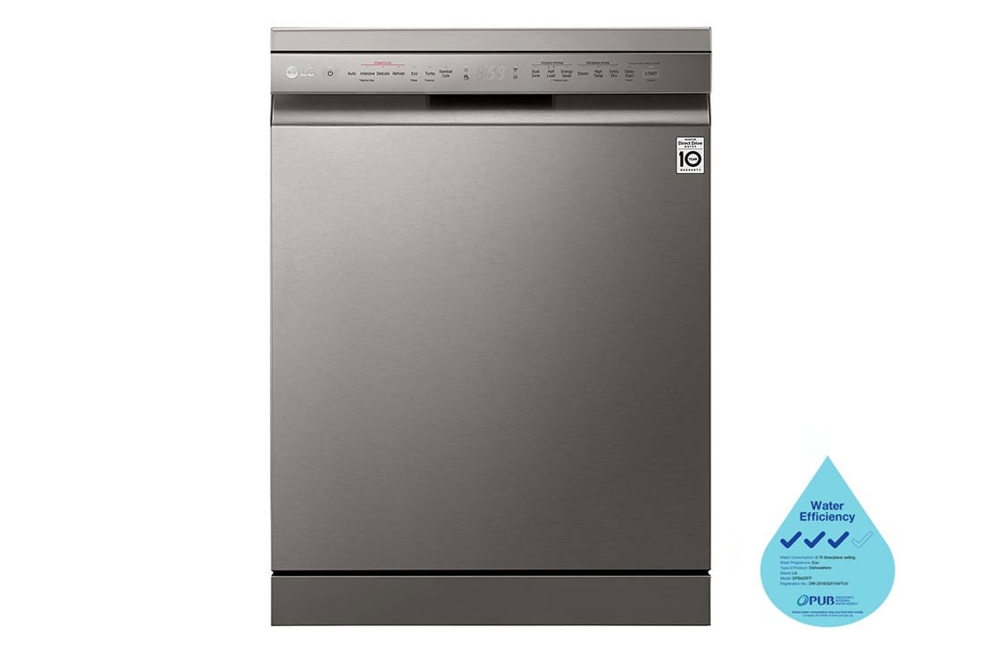 LG Front Control Smart Wi-fi Enabled Dishwasher with QuadWash™ and TrueSteam®, DFB425FP
