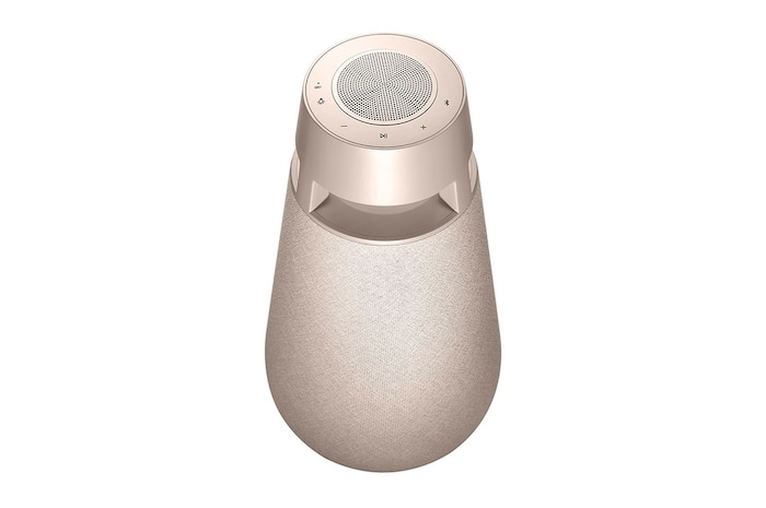LG XBOOM 360 XO3 - Portable Bluetooth Speaker with 360 Sound, Customizable Mood Lighting (Beige), XO3QBE