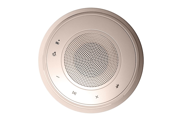 LG XBOOM 360 XO3 - Portable Bluetooth Speaker with 360 Sound, Customizable Mood Lighting (Beige), XO3QBE