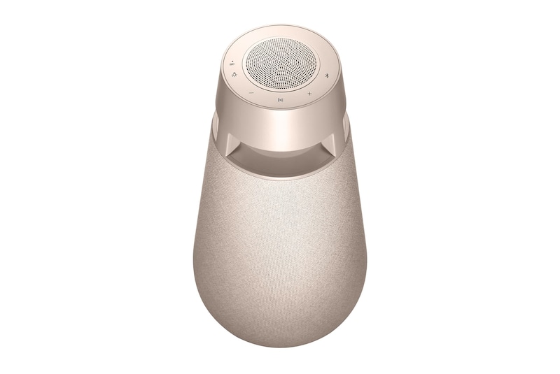 LG XBOOM 360 XO3 - Portable Bluetooth Speaker with 360 Sound, Customizable Mood Lighting (Beige), XO3QBE