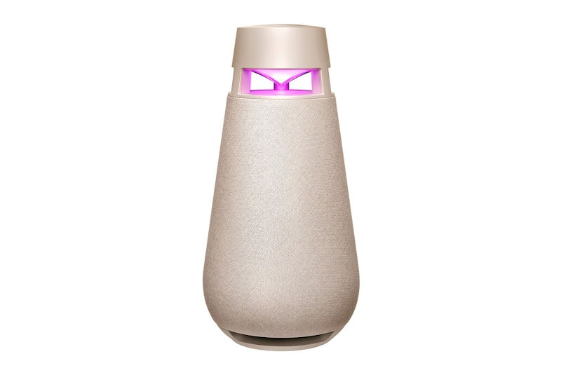 LG XBOOM 360 XO3 - Portable Bluetooth Speaker with 360 Sound, Customizable Mood Lighting (Beige), XO3QBE