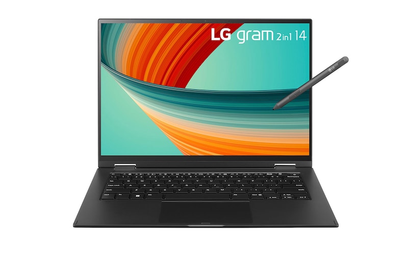 LG gram 14” 2-in-1 Laptop with 16:10 WUXGA Anti-Glare IPS Touch Screen Display, 13th Gen Intel® Core™ (Certified Evo™ Platform) i5 Processor and LG Stylus Wacom Pen, 14T90R-G.AA55A3