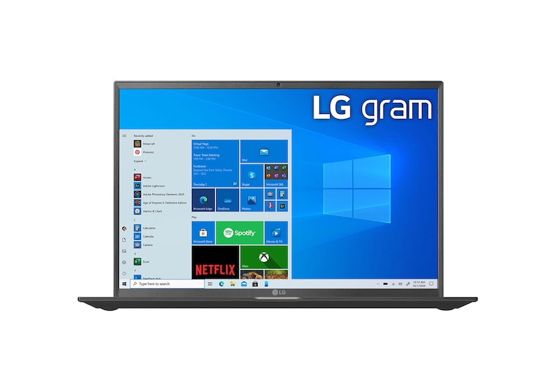 Front view of LG gram 14.0" Laptop with 16:10 WUXGA IPS Display, 11th Gen Intel® Core™ (Certified Evo™ Platform) i7 Processor and Thunderbolt™ 4 14Z90P-G.AA75A3