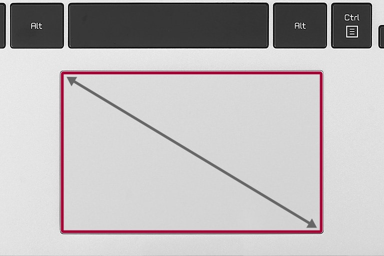 Widened Touch Pad matching the ratio of the display