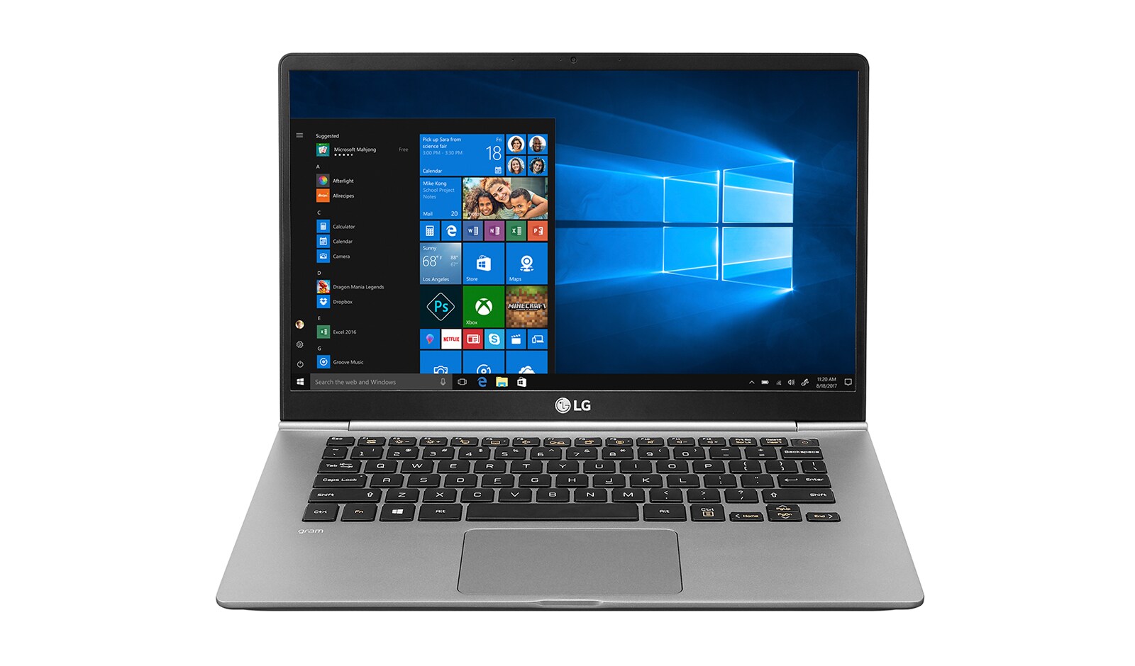 Front view of LG gram 14.0&#34; Intel Core i7 processor Lightweight Laptop 14Z980-G.AA7CA3