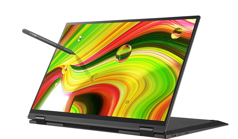 It shows the stamd mode LG gram 2in1.