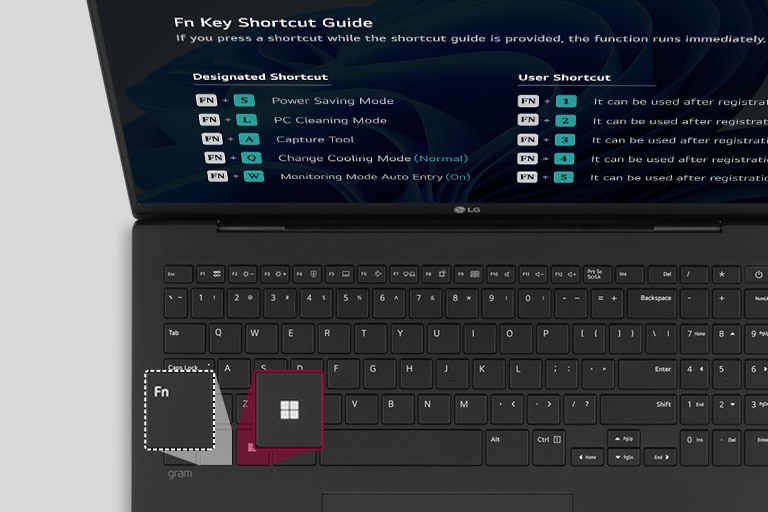 The animation shows the hot key maps are displayed.