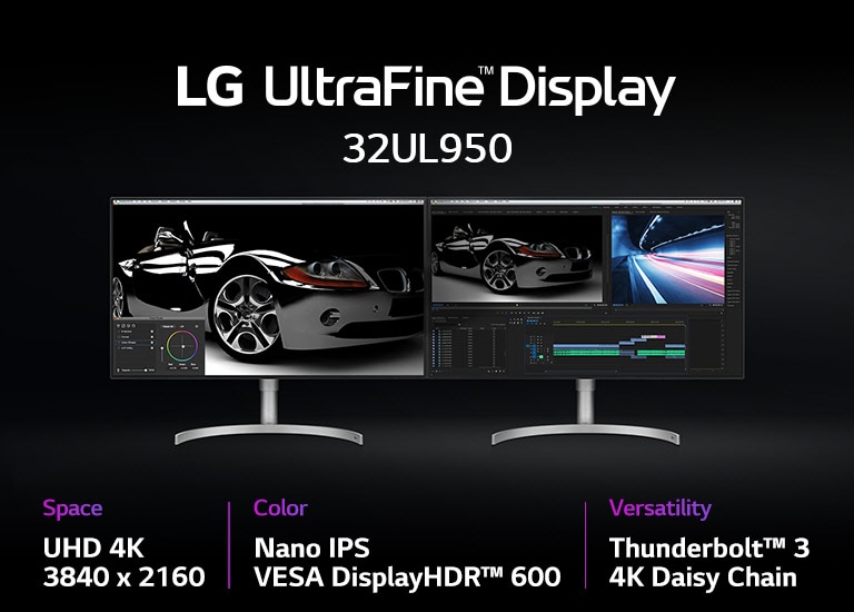 Features display and specs of LG UltraFine™ Monitor, LG 32UL950