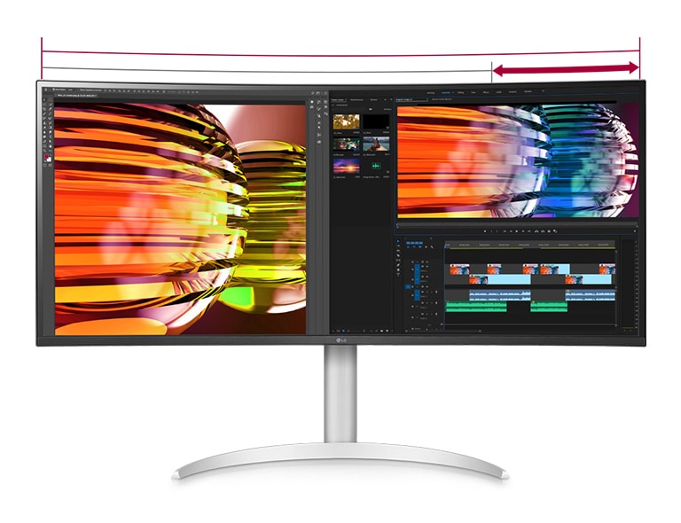 21:9 QHD  display is great for the monitoring of footage for video editing, and audio plugins and effects can be displayed at once.