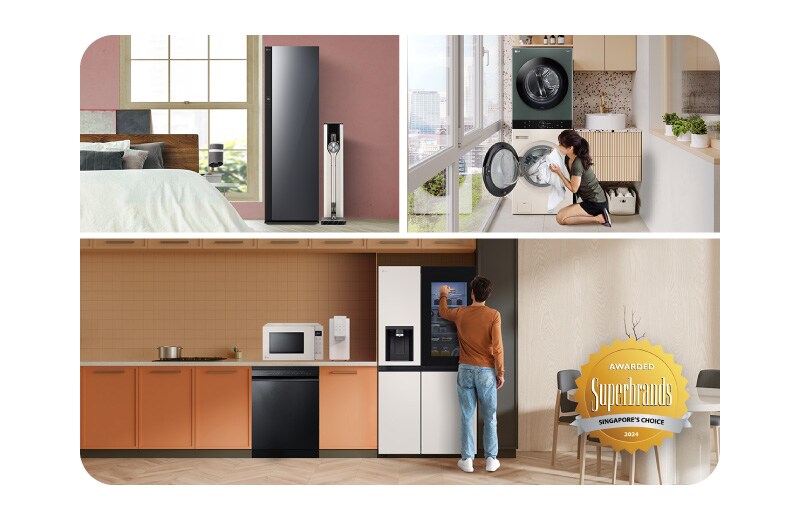 628L InstaView® Side by Side Fridge in Essence Black Steel