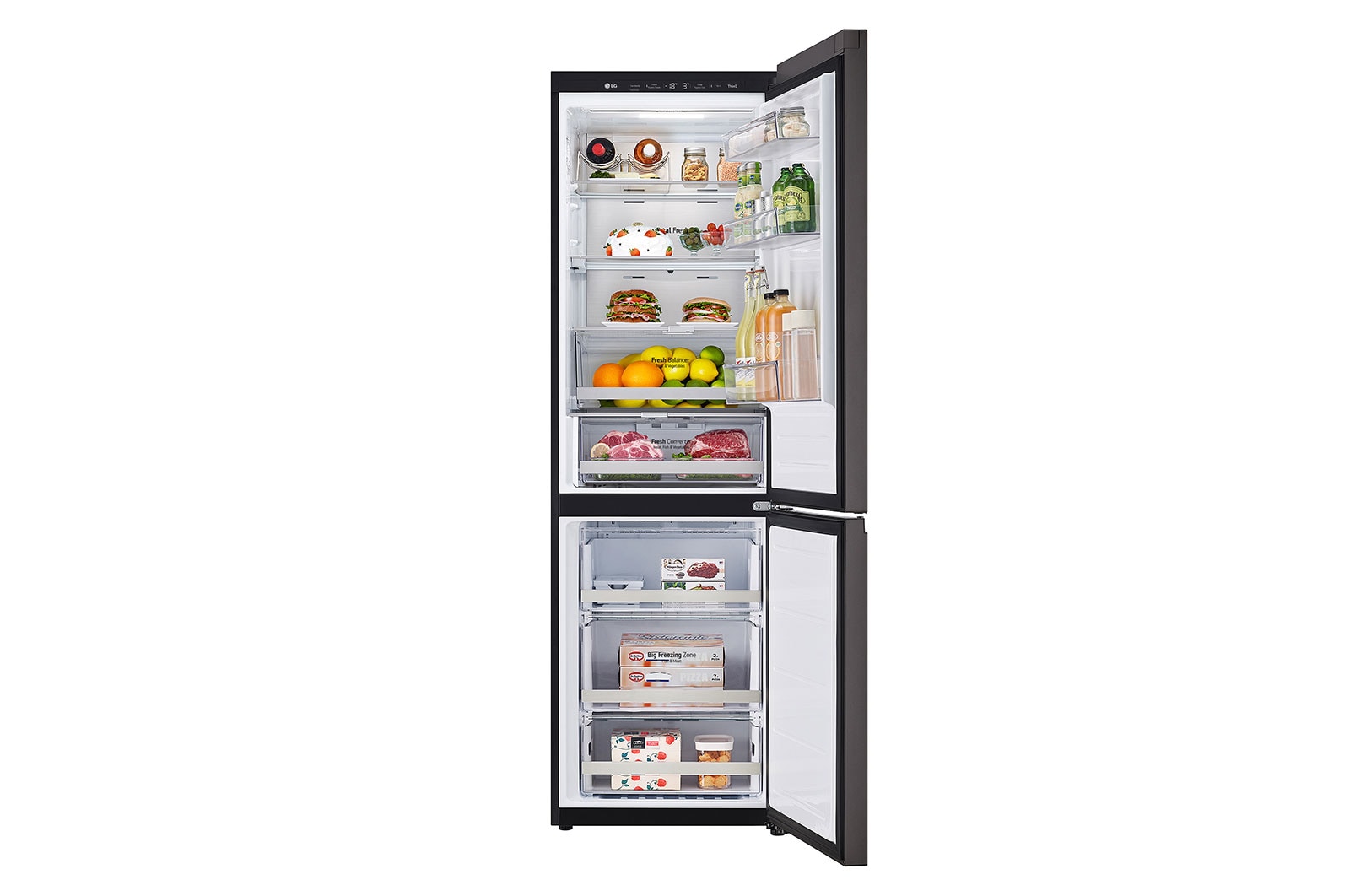LG 344L Bottom Freezer Refrigerator with Smart Inverter Compressor™ in Cream Beige(Glass)               , GB-B3442BE
